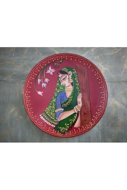 Wooden Wall Decor Plate - Red